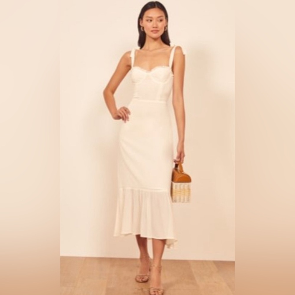 Reformation Nikita dress in ivory, size 8 brand new without tags